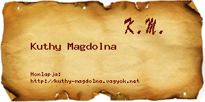 Kuthy Magdolna névjegykártya